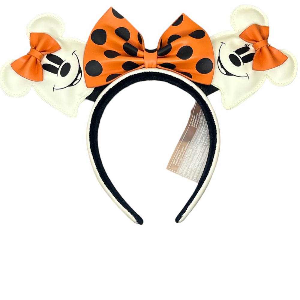 Disney Loungefly Halloween Minnie Mouse Ghost Glow in the Dark Ears Headband